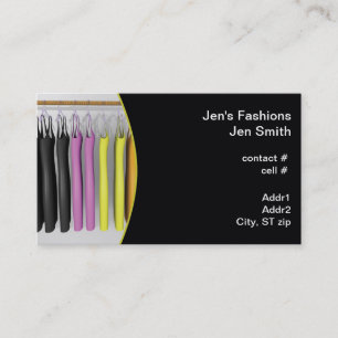 colourful dresses hanging business card