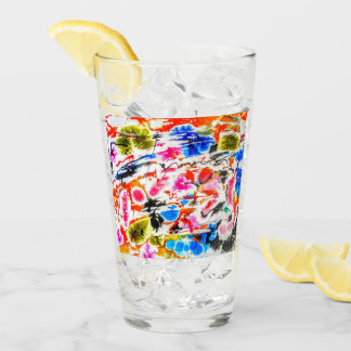 Colourful drinking glass tumbler