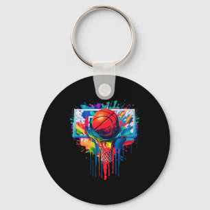Colourful Drip Basketball Ball Hoop Slam Dunk Drip Keychain