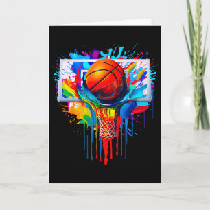 Colourful Drip Sketll Ll Hoop Sketll Dripping Dunk Card