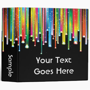 Colourful Dripping Lines 3 Ring Binder