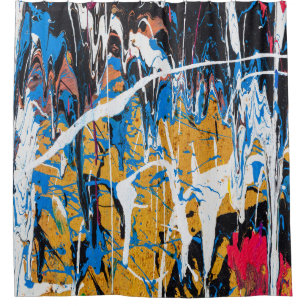 Colourful dripping paint: graffiti wall.