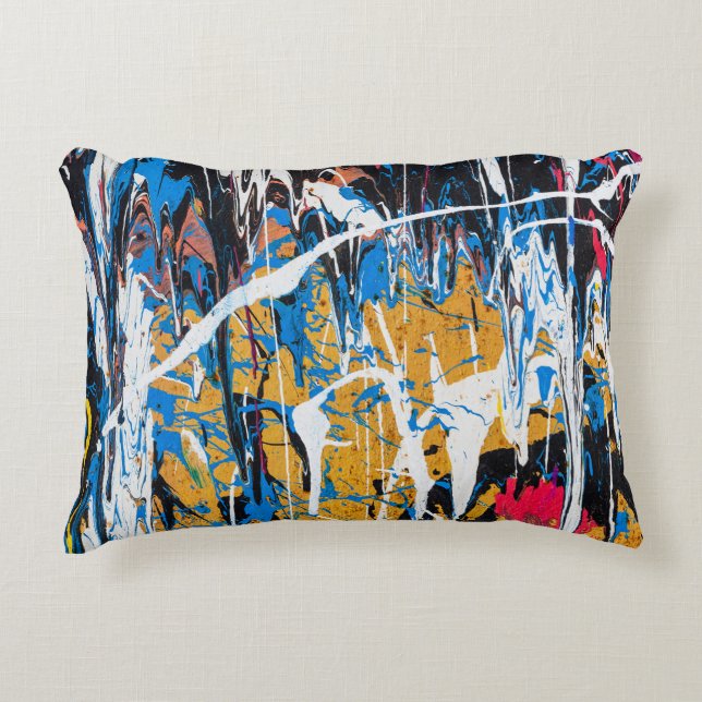 Colourful dripping paint: graffiti wall. accent pillow (Front)