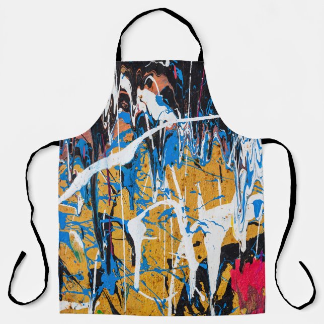 Colourful dripping paint: graffiti wall. apron (Front)