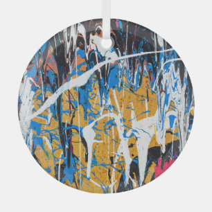 Colourful dripping paint: graffiti wall. glass ornament