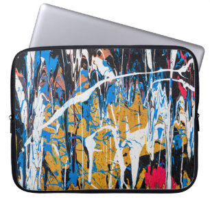 Colourful dripping paint: graffiti wall. laptop sleeve