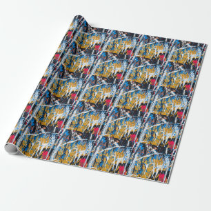 Colourful dripping paint: graffiti wall. wrapping paper