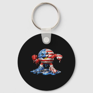 Colourful Dripping Soccer America Men Women Usa So Keychain