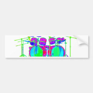 Colourful Drum Kit Bumper Sticker