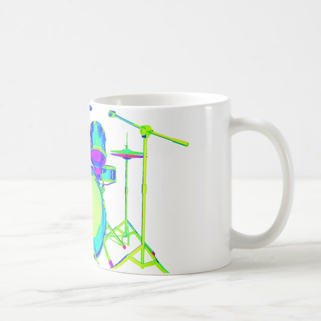 Colourful Drum Kit Coffee Mug (Right)