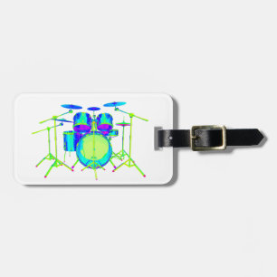 Colourful Drum Kit Luggage Tag