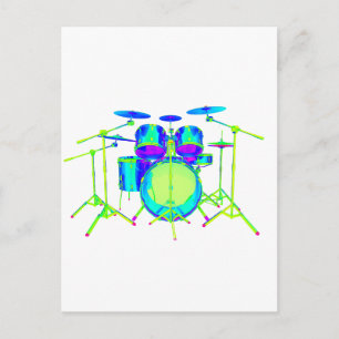 Colourful Drum Kit Postcard