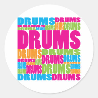 Colourful Drums Classic Round Sticker