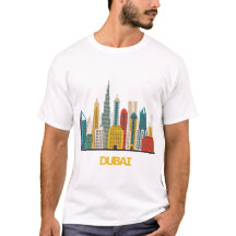 colourful Dubai cartoon landscape