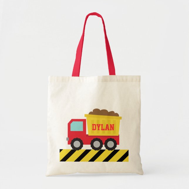 Colourful Dump Truck, Construction Vehicle for Boy Tote Bag (Front)