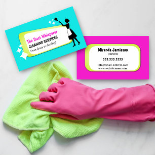 Colourful Dusting Maid Professional Cleaning Business Card