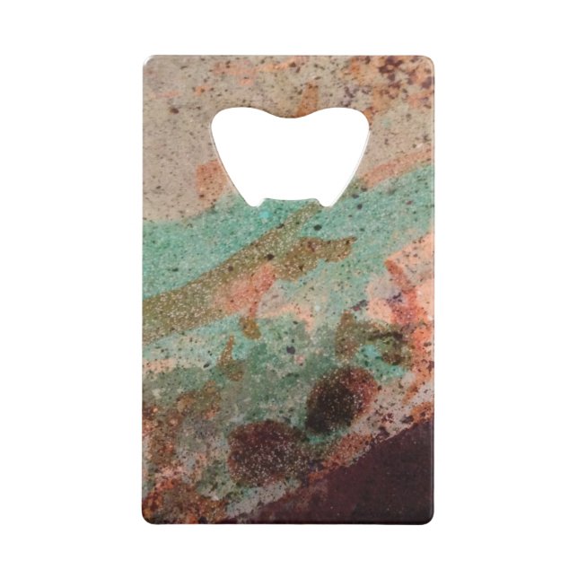 Colourful Dyed Cement Abstract Wallet Bottle Opener (Front)