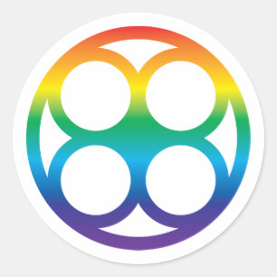 Colourful Dyslexia Symbol Rainbow Circle Art Classic Round Sticker