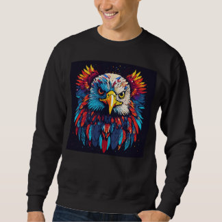 Colourful Eagle Head Graphic Sweatshirt" Sweatshirt