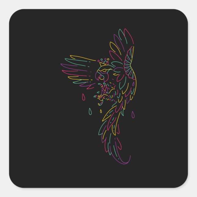 Colourful Eagle Square Sticker (Front)