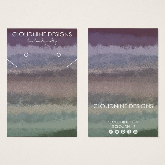 Colourful Earring Necklace Jewellery Display Card (Front & Back)