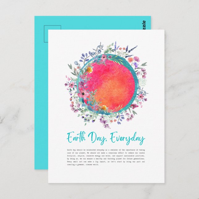 Colourful Earth Day Everyday Postcard (Front/Back)
