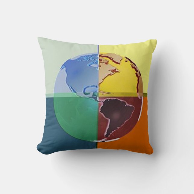 Colourful Earth Pillow (Front)