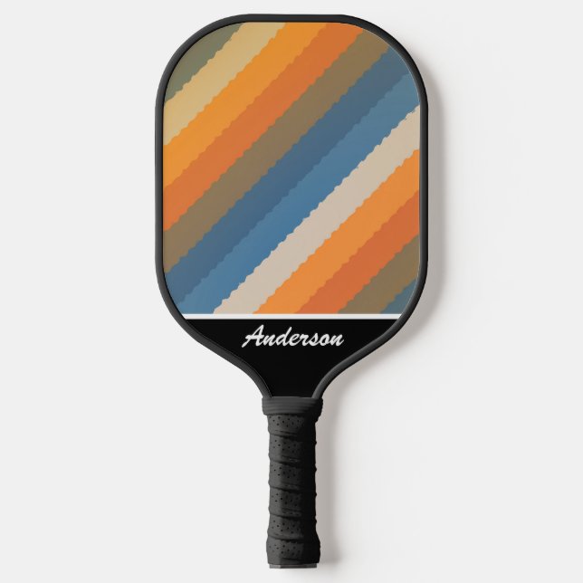 Colourful Earth Tones Pattern personalize with nam Pickleball Paddle (Front)