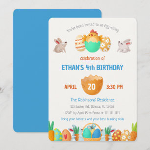 Colourful Easter Boys' Birthday Invitation