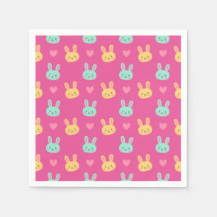 Colourful Easter Bunnies Pattern   Paper Napkin
