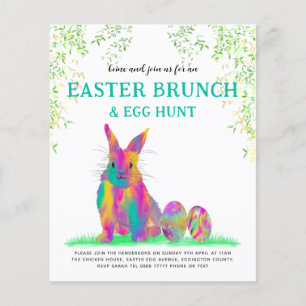 Colourful Easter Bunny Egg Hunt and Brunch Flyer