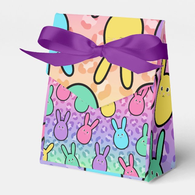 Colourful Easter Bunny Favor Box (Front Side)