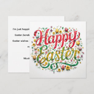 Colourful  Easter Card , Personalized Easter Card 