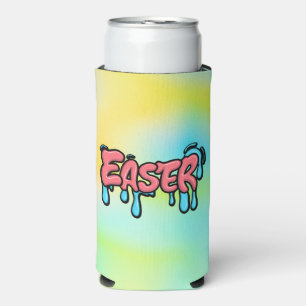 Colourful Easter Drip Text Graffiti Style Design Seltzer Can Cooler