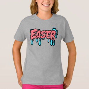 Colourful Easter Drip Text Graffiti Style Design T-Shirt