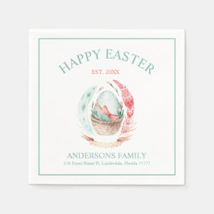 Colourful Easter egg and feathers Napkin