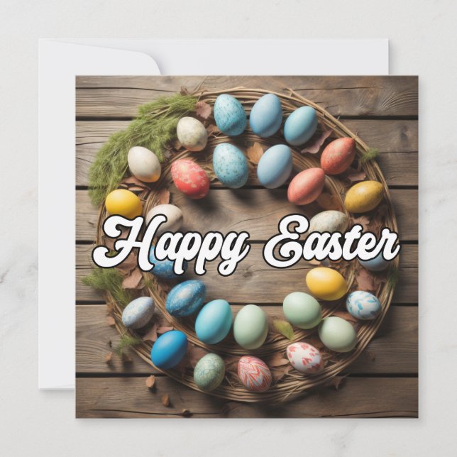 Colourful Easter Egg Collage Card (Front)