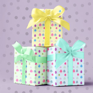 Colourful Easter Egg Pattern Wrapping Paper Sheets