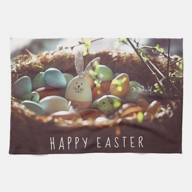 Colourful Easter Egg Pictures Easter Egg Day Cute Kitchen Towel (Horizontal)