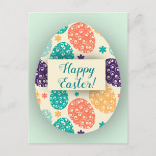 Colourful Easter Egg Postcard