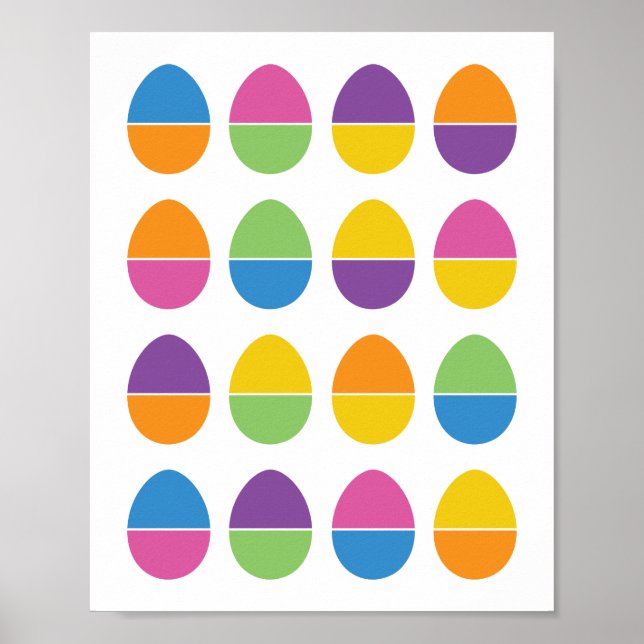 Colourful Easter Egg Print // Colour Match Game (Front)