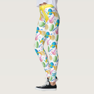 Colourful Easter Eggs and Paint Splash Leggings