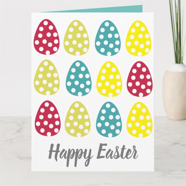Colourful Easter Eggs  Card (Front)
