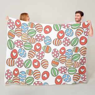 Colourful Easter Eggs Fleece Blanket