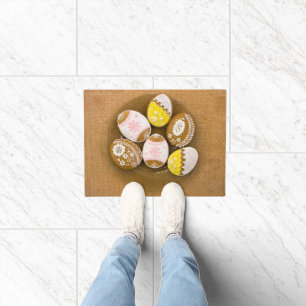 Colourful Easter Eggs, Happy Easter, Holiday Doormat