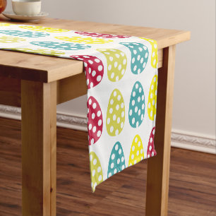 Colourful Easter Eggs Happy Easter   Short Table Runner