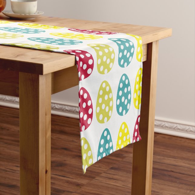 Colourful Easter Eggs Happy Easter   Short Table Runner (In Situ)