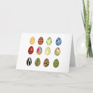 colourful easter eggs holiday card