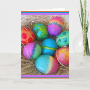 Colourful Easter Eggs Holiday Card