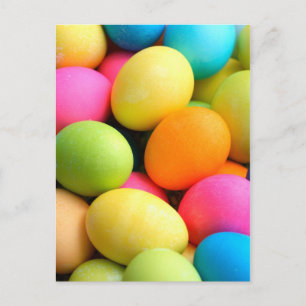 Colourful Easter Eggs Holiday Postcard